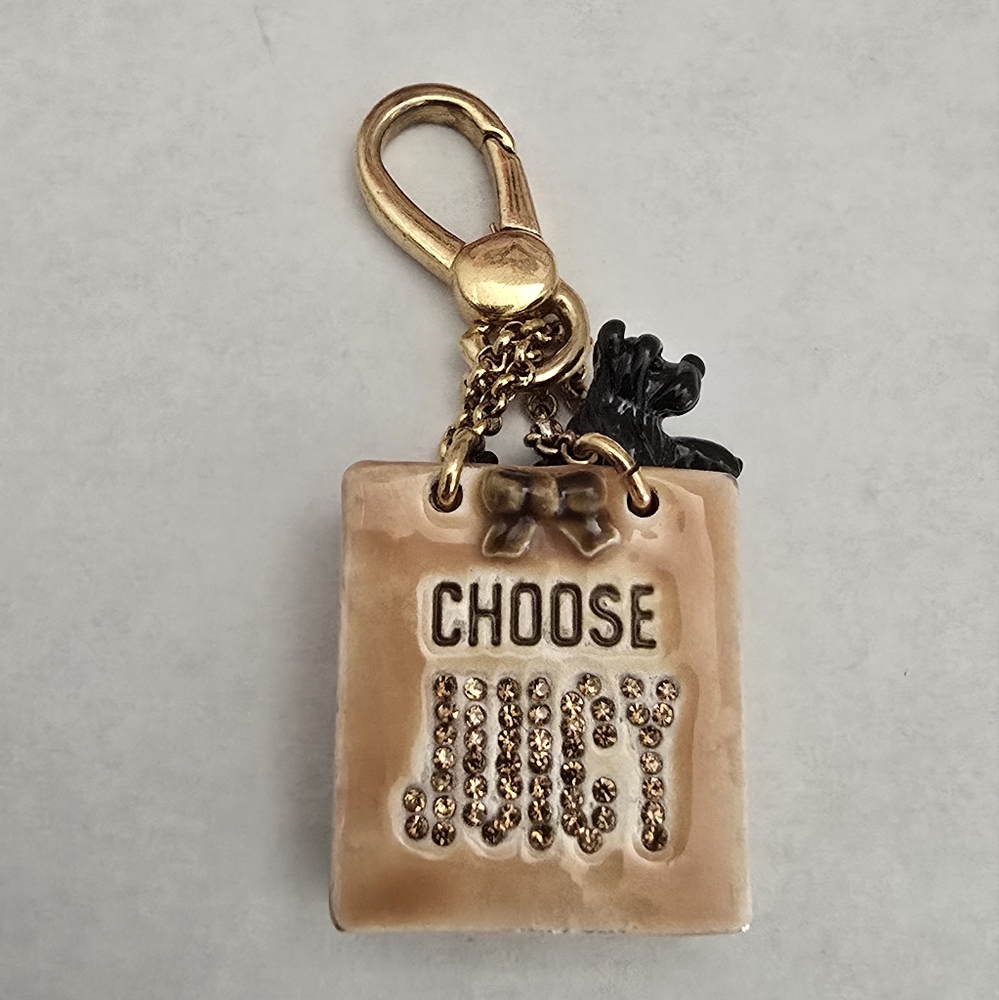 Juicy Couture Gold and Black Keychain